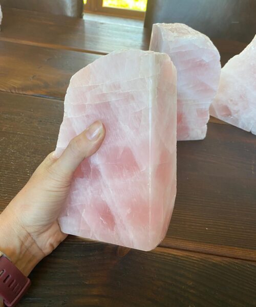 HUGE Heavy Giant High Quality Rose Quartz Pink Crystal Quartz Gemstone Natural Bookends Pair Ornament Gift - Image 7