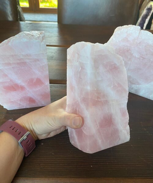 HUGE Heavy Giant High Quality Rose Quartz Pink Crystal Quartz Gemstone Natural Bookends Pair Ornament Gift - Image 9