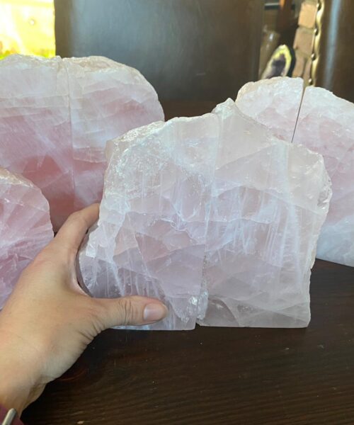 HUGE Heavy Giant High Quality Rose Quartz Pink Crystal Quartz Gemstone Natural Bookends Pair Ornament Gift - Image 13