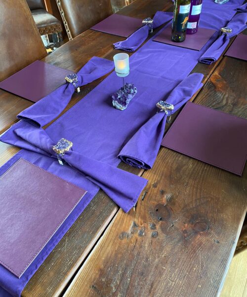 Amethyst - 24ct Gold Gilded Quartz Unique Napkin Rings W7xW5.5xH7cm - Image 10