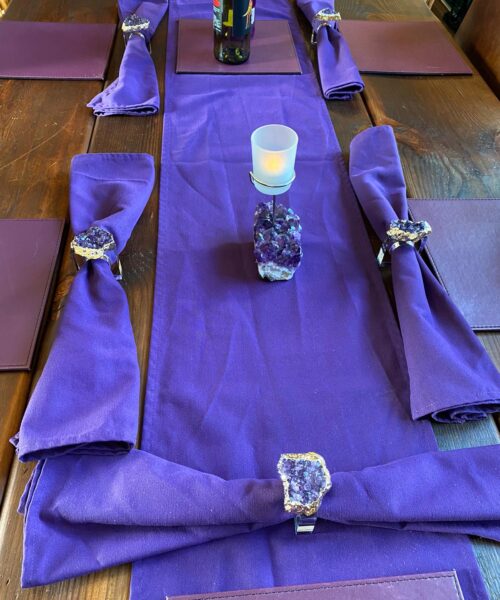 Amethyst - 24ct Gold Gilded Quartz Unique Napkin Rings W7xW5.5xH7cm - Image 17