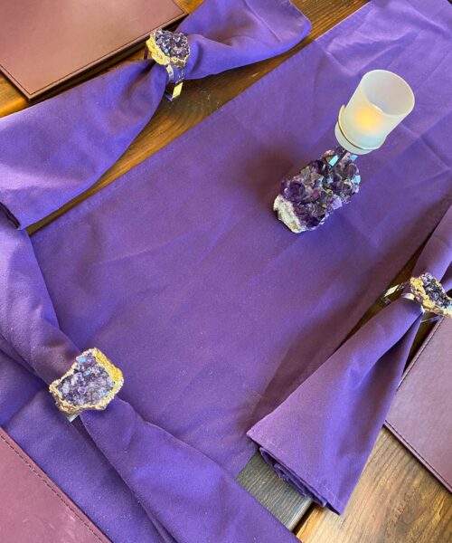 Amethyst - 24ct Gold Gilded Quartz Unique Napkin Rings W7xW5.5xH7cm - Image 23