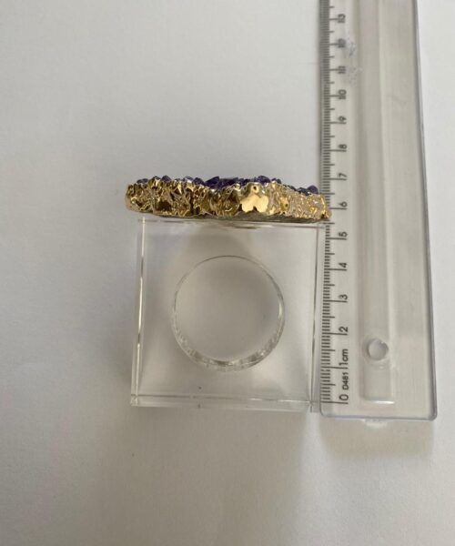 Amethyst - 24ct Gold Gilded Quartz Unique Napkin Rings W7xW5.5xH7cm - Image 5