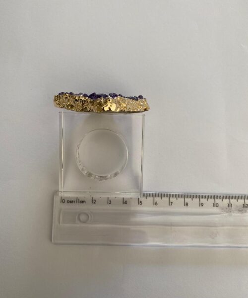 Amethyst - 24ct Gold Gilded Quartz Unique Napkin Rings W7xW5.5xH7cm - Image 6