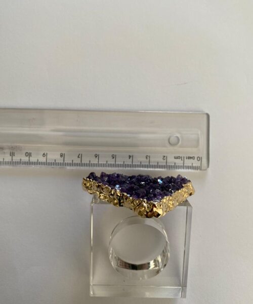 Amethyst - 24ct Gold Gilded Quartz Unique Napkin Rings W7xW5.5xH7cm - Image 7