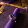 Amethyst - 24ct Gold Gilded Quartz Unique Napkin Rings W7xW5.5xH7cm