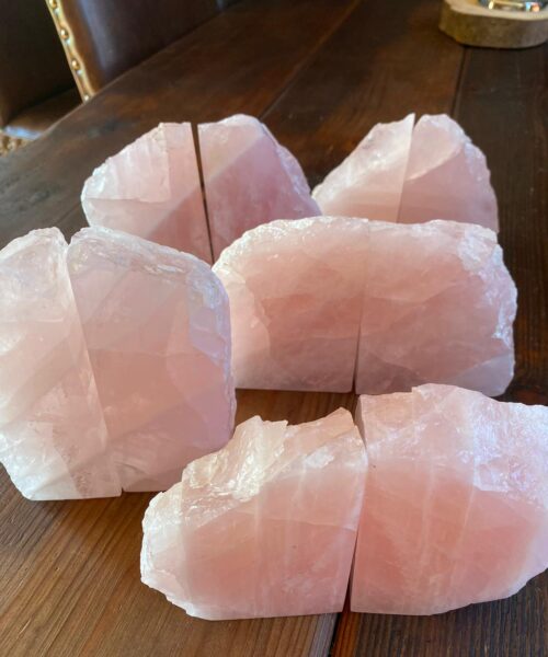 HUGE Heavy Giant High Quality Rose Quartz Pink Crystal Quartz Gemstone Natural Bookends Pair Ornament Gift - Image 17
