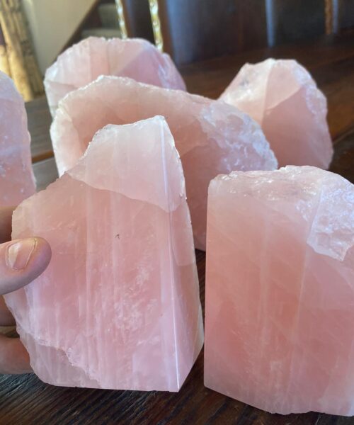 HUGE Heavy Giant High Quality Rose Quartz Pink Crystal Quartz Gemstone Natural Bookends Pair Ornament Gift - Image 3