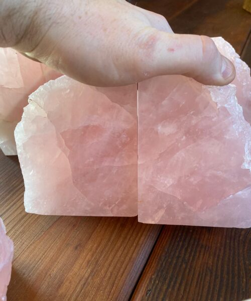 HUGE Heavy Giant High Quality Rose Quartz Pink Crystal Quartz Gemstone Natural Bookends Pair Ornament Gift - Image 8