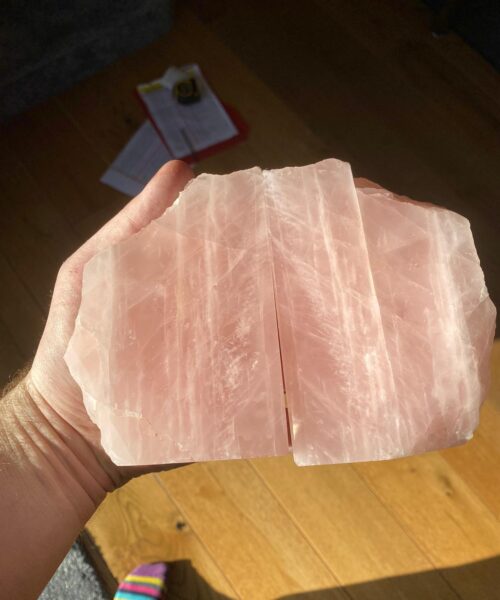 HUGE Heavy Giant High Quality Rose Quartz Pink Crystal Quartz Gemstone Natural Bookends Pair Ornament Gift - Image 18