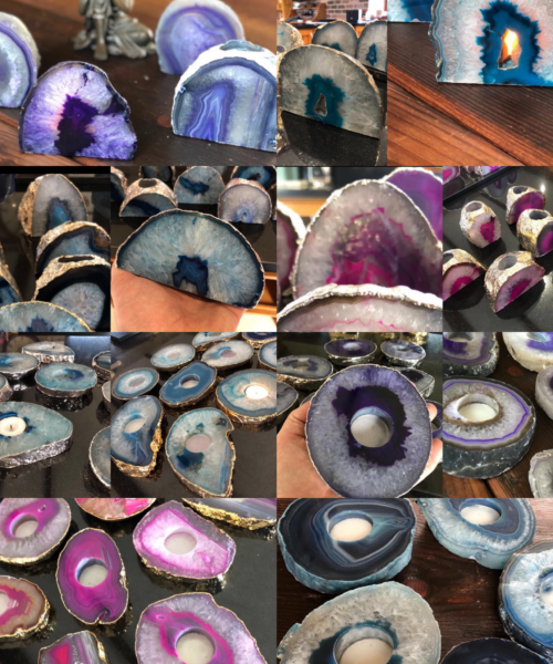Agate Candle Holders