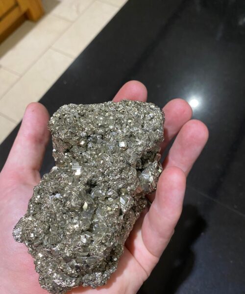 Alternative view of LARGE Pyrite Druzy Piece 3, Premium Grade, High Quality Cluster, Sparkle, Crystal, Gemstone 855g – L12xW9xH9cm