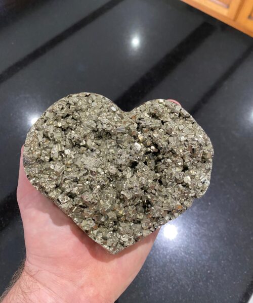 HUGE Pyrite Heart 3, Premium Grade, High Quality, Sparkle, Crystal, Gemstone 2.235kg – H12xW14xD6.5cm