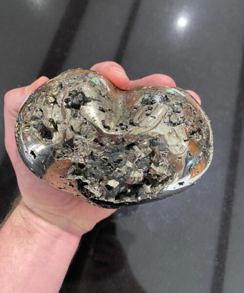 HUGE Pyrite Heart 3, Premium Grade, High Quality, Sparkle, Crystal, Gemstone 2.235kg – H12xW14xD6.5cm - Image 3