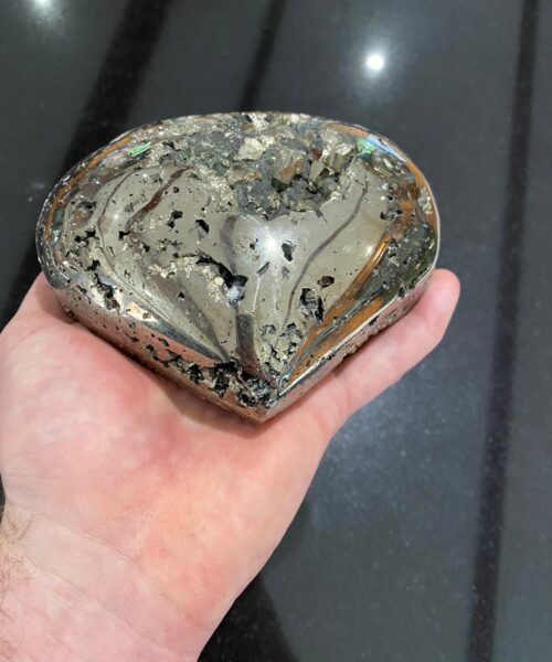 HUGE Pyrite Heart 3, Premium Grade, High Quality, Sparkle, Crystal, Gemstone 2.235kg – H12xW14xD6.5cm - Image 4