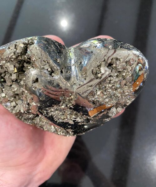 HUGE Pyrite Heart 3, Premium Grade, High Quality, Sparkle, Crystal, Gemstone 2.235kg – H12xW14xD6.5cm - Image 8