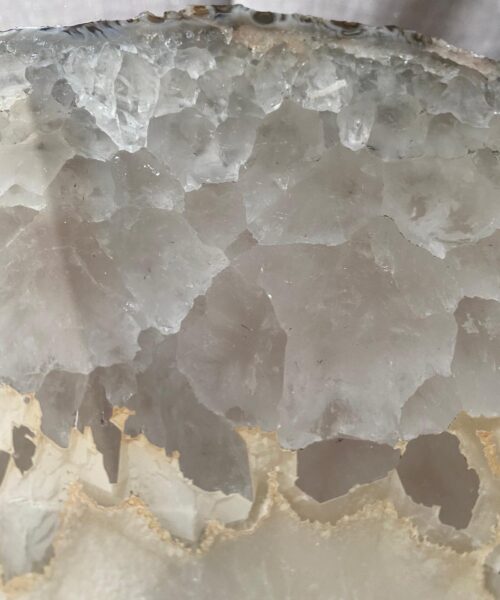 Premium Agate Geode Table 2 – 15kg - (Glass 60cm) L53xW38cm Druzy Cluster Grey White Crystal Quartz - Image 11
