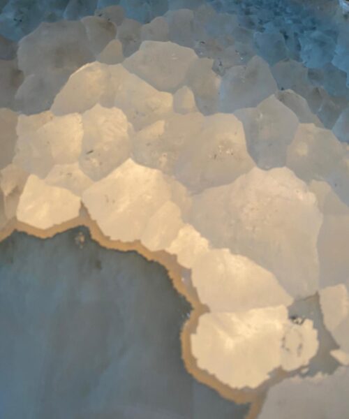 Premium Agate Geode Table 2 – 15kg - (Glass 60cm) L53xW38cm Druzy Cluster Grey White Crystal Quartz - Image 18