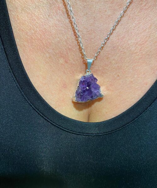 Premium Amethyst High Quality Druzy 20” Chain Necklace Crystal Cluster Sterling Silver Necklace Healing Gemstones Jewellery - Image 12