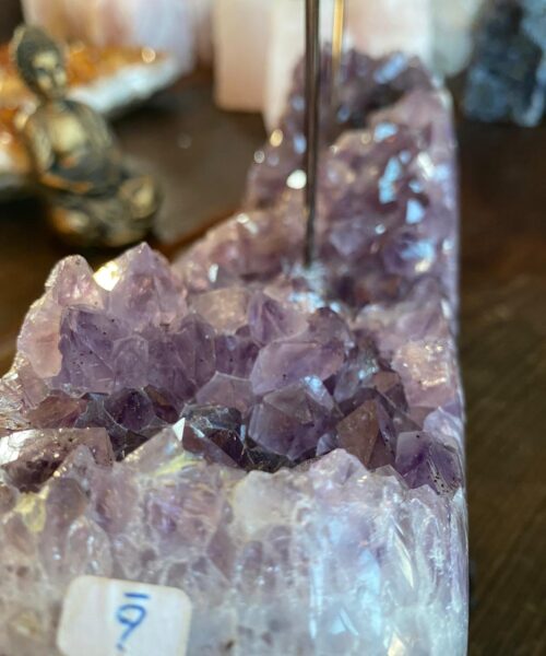 Very Large Huge Premium Amethyst 1 Cluster Druzy Candle / 2 Cup Tealight Holders Approx. 3.681kg - L30xD10xH28cm - Image 8