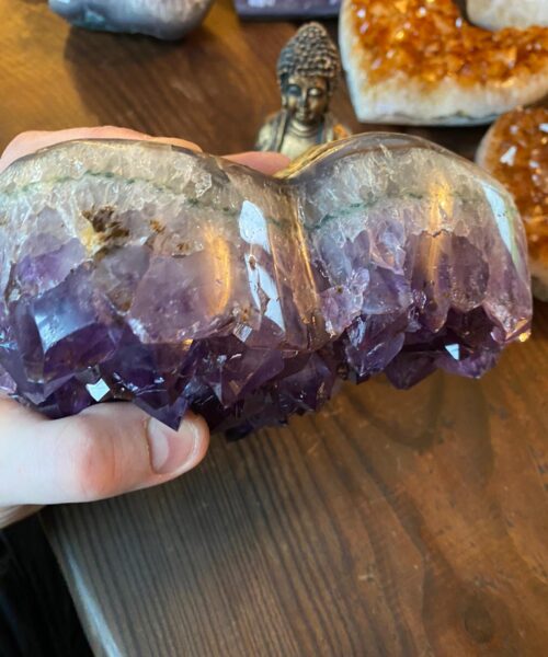 Huge Amethyst Heart 27 Purple Quartz Geode Crystal Gift 1.894kg - H16xW12xD6.5cm - Image 5