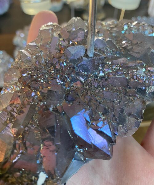 Premium A Grade Angel Aura Cluster Druzy Candle / 1 Cup Tealight Holders - 750g - W10xH10cm - Image 7