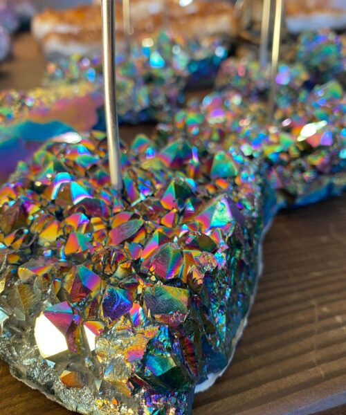 Alternative view of Premium A Grade Rainbow Quartz Cluster Druzy Candle / 1 Cup Tealight Holders - 750g - W10xH10cm