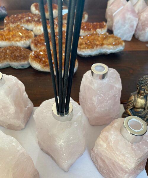High Quality Rose Quartz Pink Crystal Gemstone Reed Diffuser 12cm Height x 9cm Width 1100g