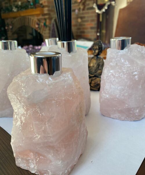 High Quality Rose Quartz Pink Crystal Gemstone Reed Diffuser 12cm Height x 9cm Width 1100g - Image 5