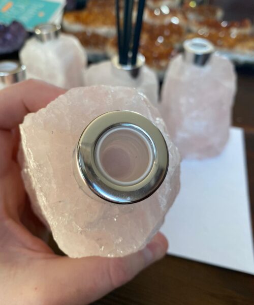 High Quality Rose Quartz Pink Crystal Gemstone Reed Diffuser 12cm Height x 9cm Width 1100g - Image 8