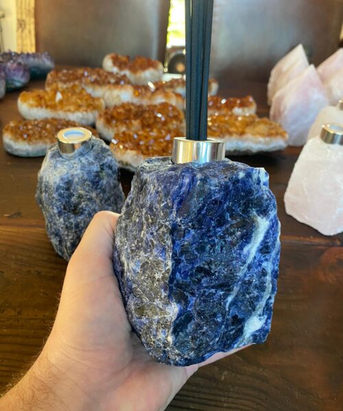 High Quality Sodalite Quartz Blue Crystal Gemstone Reed Diffuser 12cm Height x 9cm Width 1100g - Image 5