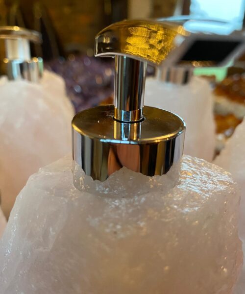 High Quality Rose Quartz Pink Crystal Gemstone Soap Dispenser 18cm Height x 10.5cm width 1600g - Image 3