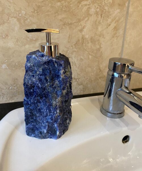 High Quality Sodalite Quartz Blue Crystal Gemstone Soap Dispenser 18cm Height x 10.5cm width 1600g