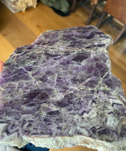 Large Premium Amethyst Natural Shape Natural Edge Agate Platter 1 / Cheeseboard / Tray / Sign Board L26xW19xD1cm - 953g - Image 14