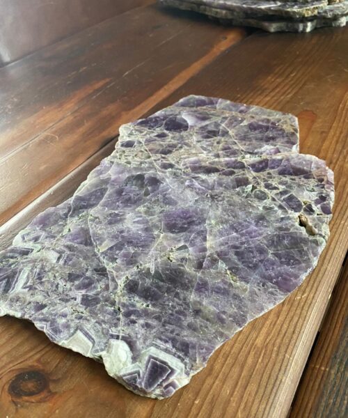 Large Premium Amethyst Natural Shape Natural Edge Agate Platter 1 / Cheeseboard / Tray / Sign Board L26xW19xD1cm - 953g - Image 5