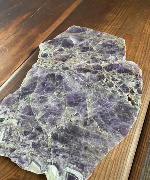 Large Premium Amethyst Natural Shape Natural Edge Agate Platter 1 / Cheeseboard / Tray / Sign Board L26xW19xD1cm - 953g - Image 9