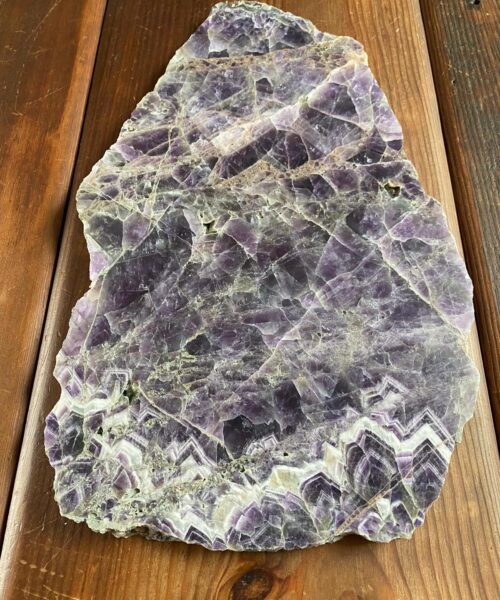 Large Premium Amethyst Natural Shape Natural Edge Agate Platter 4 / Cheeseboard / Tray / Sign Board L28xW22xD1cm - 1082g