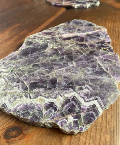 Large Premium Amethyst Natural Shape Natural Edge Agate Platter 4 / Cheeseboard / Tray / Sign Board L28xW22xD1cm - 1082g - Image 3