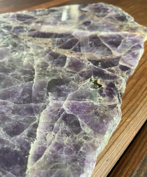 Large Premium Amethyst Natural Shape Natural Edge Agate Platter 4 / Cheeseboard / Tray / Sign Board L28xW22xD1cm - 1082g - Image 4