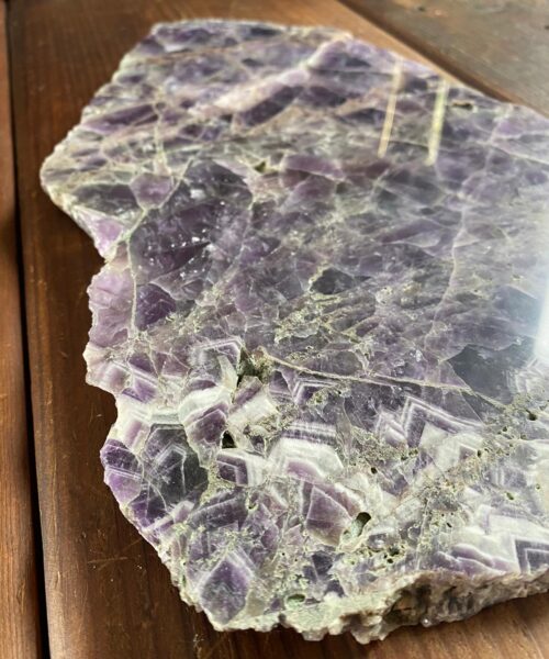 Large Premium Amethyst Natural Shape Natural Edge Agate Platter 4 / Cheeseboard / Tray / Sign Board L28xW22xD1cm - 1082g - Image 5