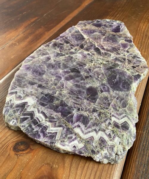 Large Premium Amethyst Natural Shape Natural Edge Agate Platter 4 / Cheeseboard / Tray / Sign Board L28xW22xD1cm - 1082g - Image 6