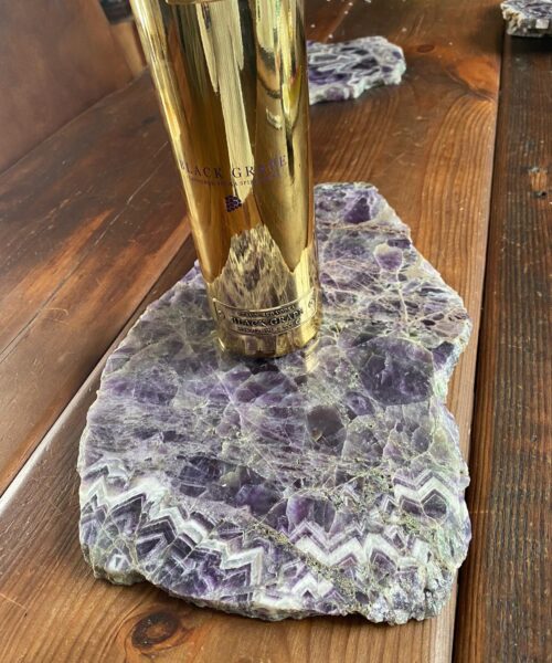 Large Premium Amethyst Natural Shape Natural Edge Agate Platter 4 / Cheeseboard / Tray / Sign Board L28xW22xD1cm - 1082g - Image 9