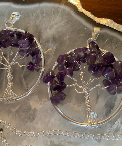 Premium Amethyst Tree of Life 20” Chain Crystal Necklace Sterling Silver Jewellery Pendant Healing Reiki - Image 8