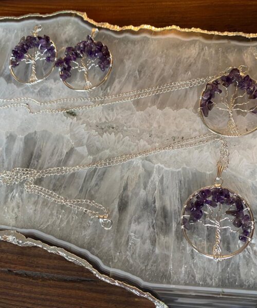 Premium Amethyst Tree of Life 20” Chain Crystal Necklace Sterling Silver Jewellery Pendant Healing Reiki - Image 10