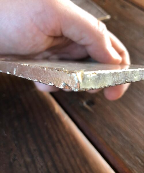 Clear Quartz Premium Coasters Square Shape Silver Gilded Edge (set of 4) - Image 4