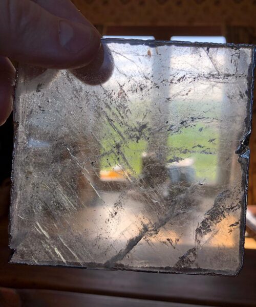 Clear Quartz Premium Coasters Square Shape Silver Gilded Edge (set of 4) - Image 6