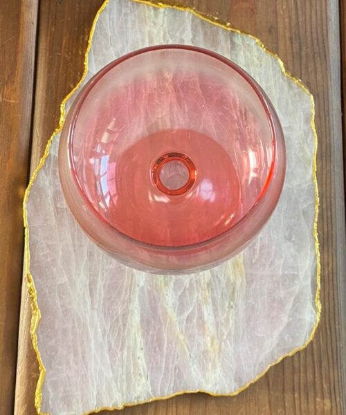 Large Premium Rose Quartz Natural Shape Gold Edge Platter 5 / Cheeseboard / Tray / Sign Board L31xW21xD1cm - 1491g - Image 13