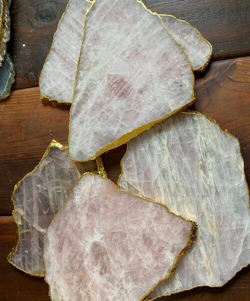 Rose Quartz Gold Edge
