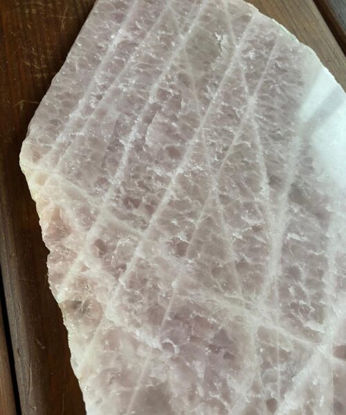 Large Premium Rose Quartz Natural Shape Natural Edge Platter 1 / Cheeseboard / Tray / Sign Board L30xW19xD1cm - 1248g - Image 11