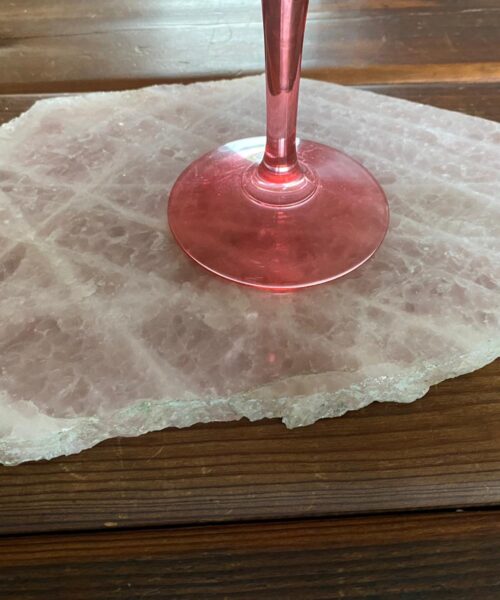 Large Premium Rose Quartz Natural Shape Natural Edge Platter 1 / Cheeseboard / Tray / Sign Board L30xW19xD1cm - 1248g - Image 16